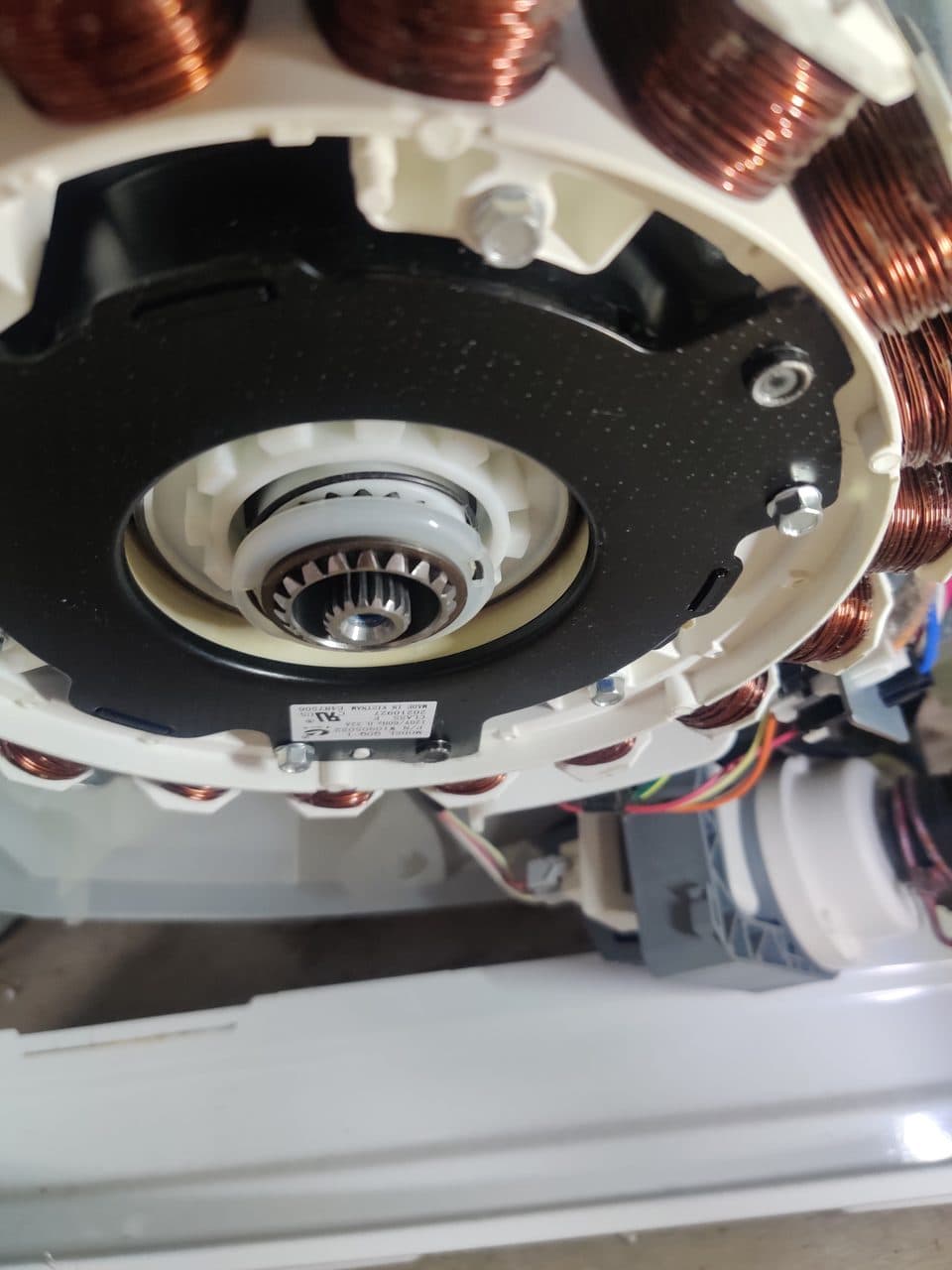 Direct-drive motor stator: Maytag washer, model MVW7230HW0 (washer repair in Boca Raton, FL, June 2026)