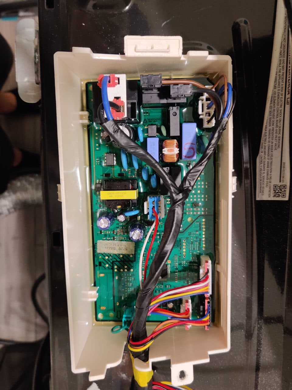 Dryer main control board: Samsung dryer, model DVE50R5400V (dryer repair in Port St. Lucie, FL, July 2026)