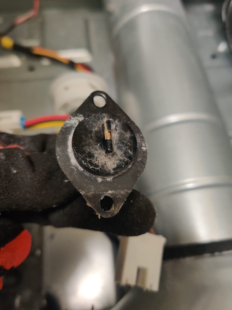Dryer thermistor: Samsung dryer, model DVE55M9600V (dryer repair in Wilton Manors, FL, October 2026)